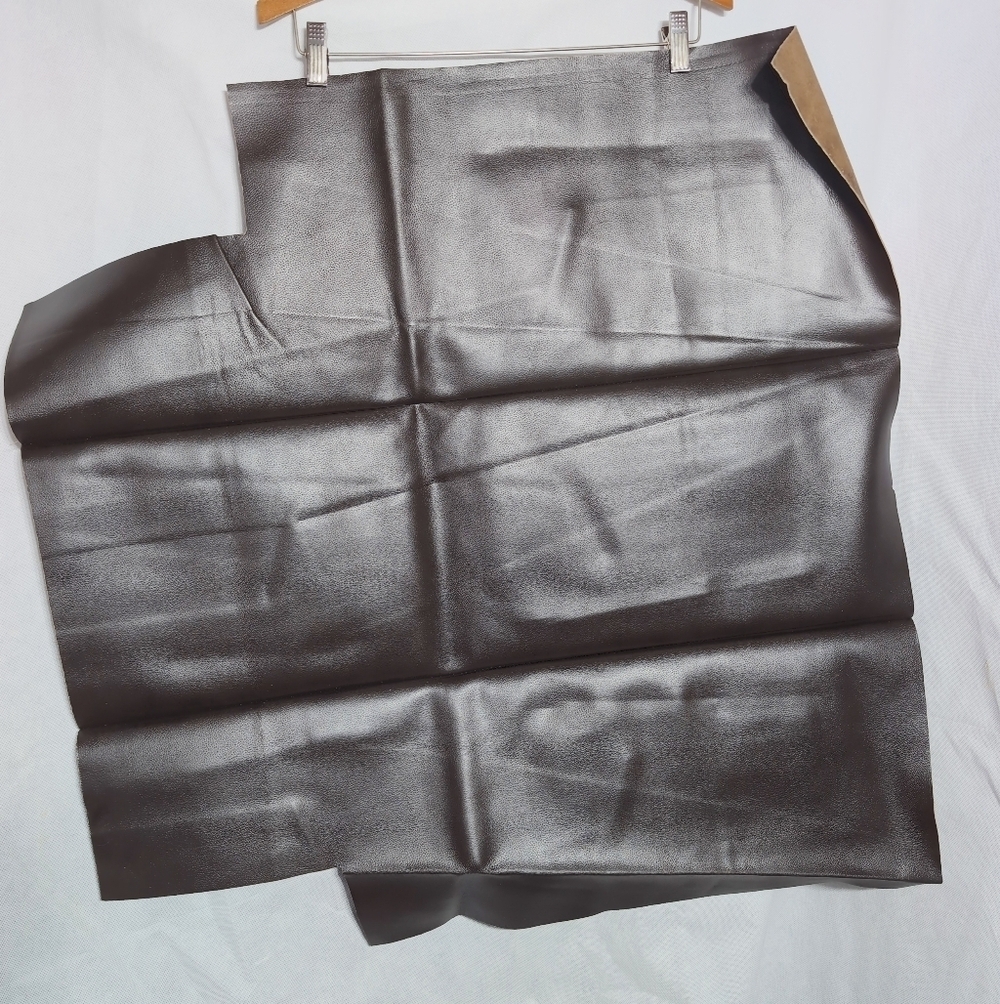 Dark Brown Vinyl Upholstery Remnant Approximately 30x31 Inches